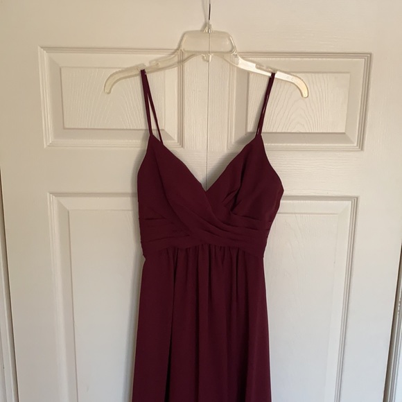 Burgundy floor-length dress - Picture 2 of 5